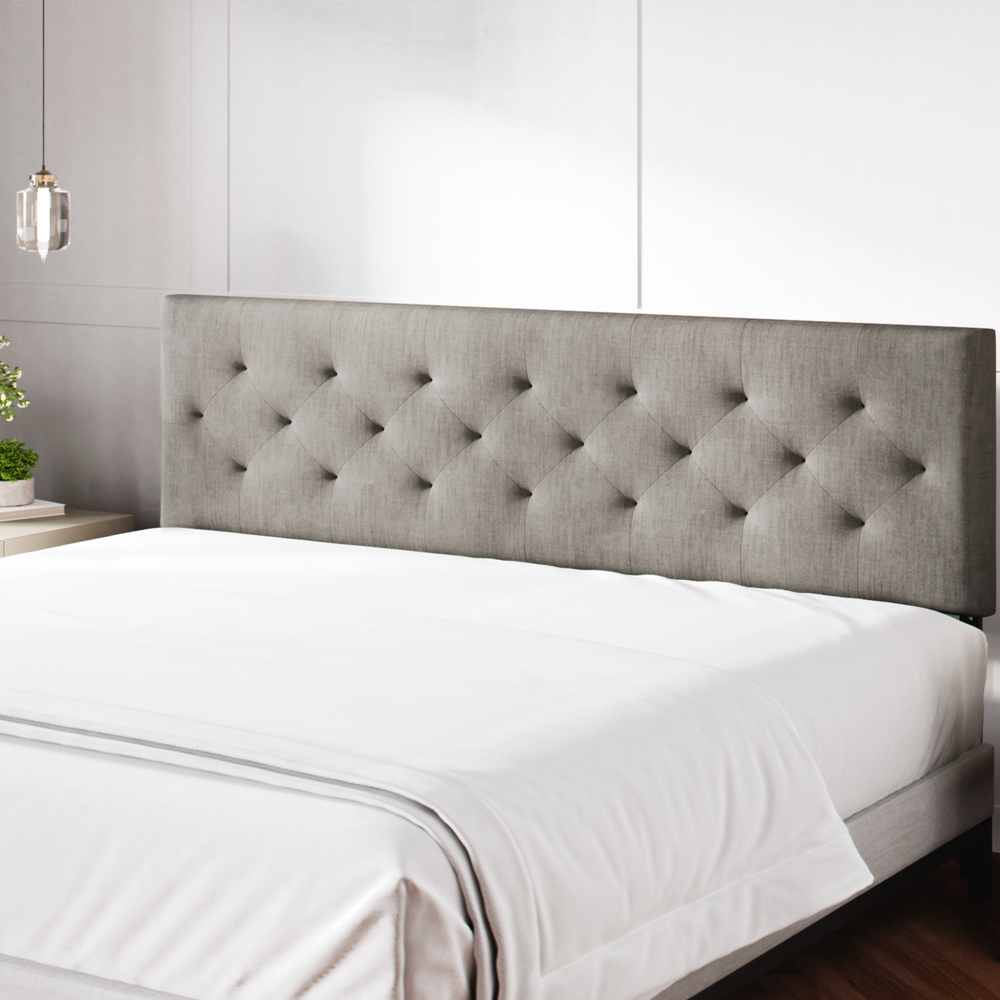 Diamond-Tufted Mid-Rise Upholstered Headboard